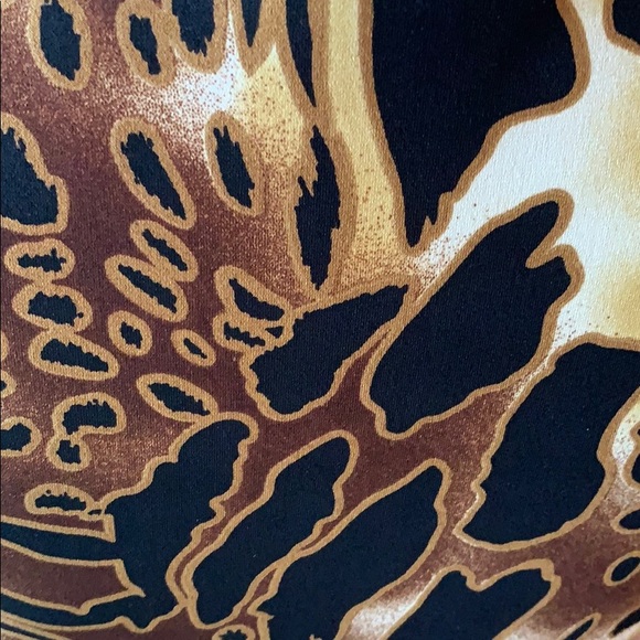 Spense Black/Brown/Gold/White Dress Size 10 - Picture 5 of 5